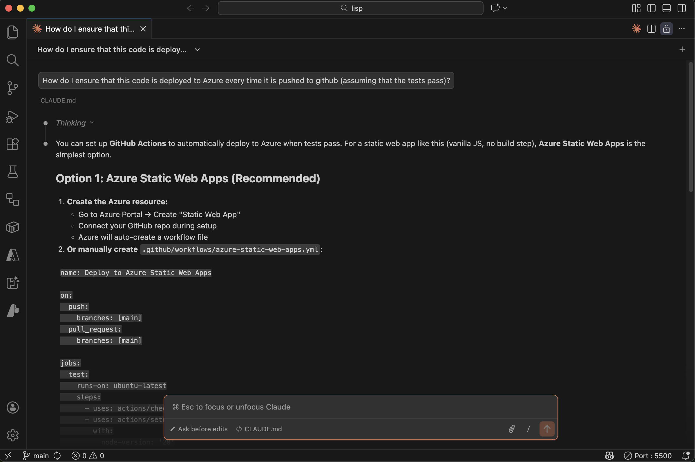 Option 1: Azure Static Web Apps (Recommended)